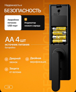 Умный электронный полуавтоматический замок с блоком WI-FI Safeburg Smart N2-85