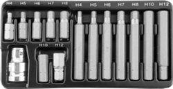 S29H4115S Набор вставок-бит 10 мм DR шестигранных с переходником, 15 предметов