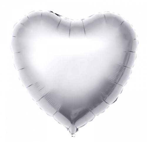 Шар фольгированный Сердце "Серебро" 18" с гелием