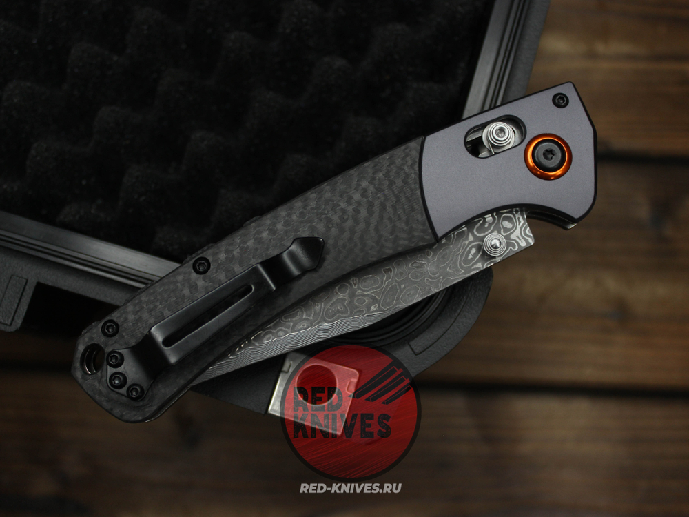 Нож Benchmade Crooked River Carbon A+++ GRAY Damascus