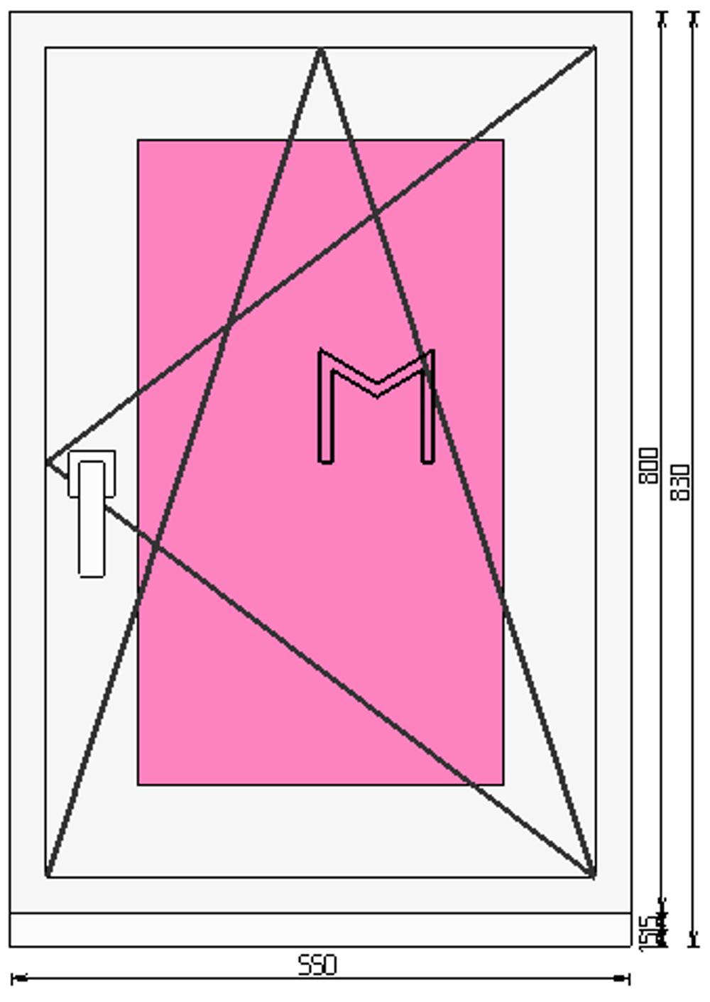 Пластиковое окно 800 х 550 ТермА Эко + Москитная сетка