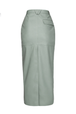 Юбка миди "Leather classic" из экокожи с разрезом