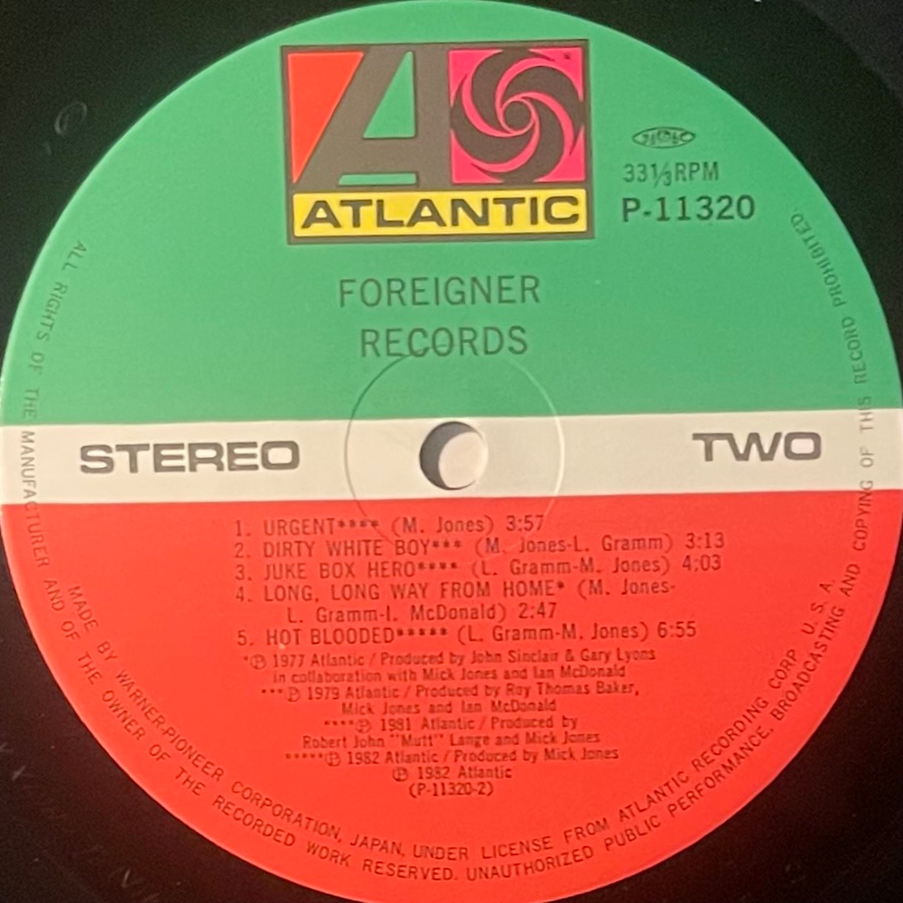 Foreigner ‎– Records (Япония 1982г.)