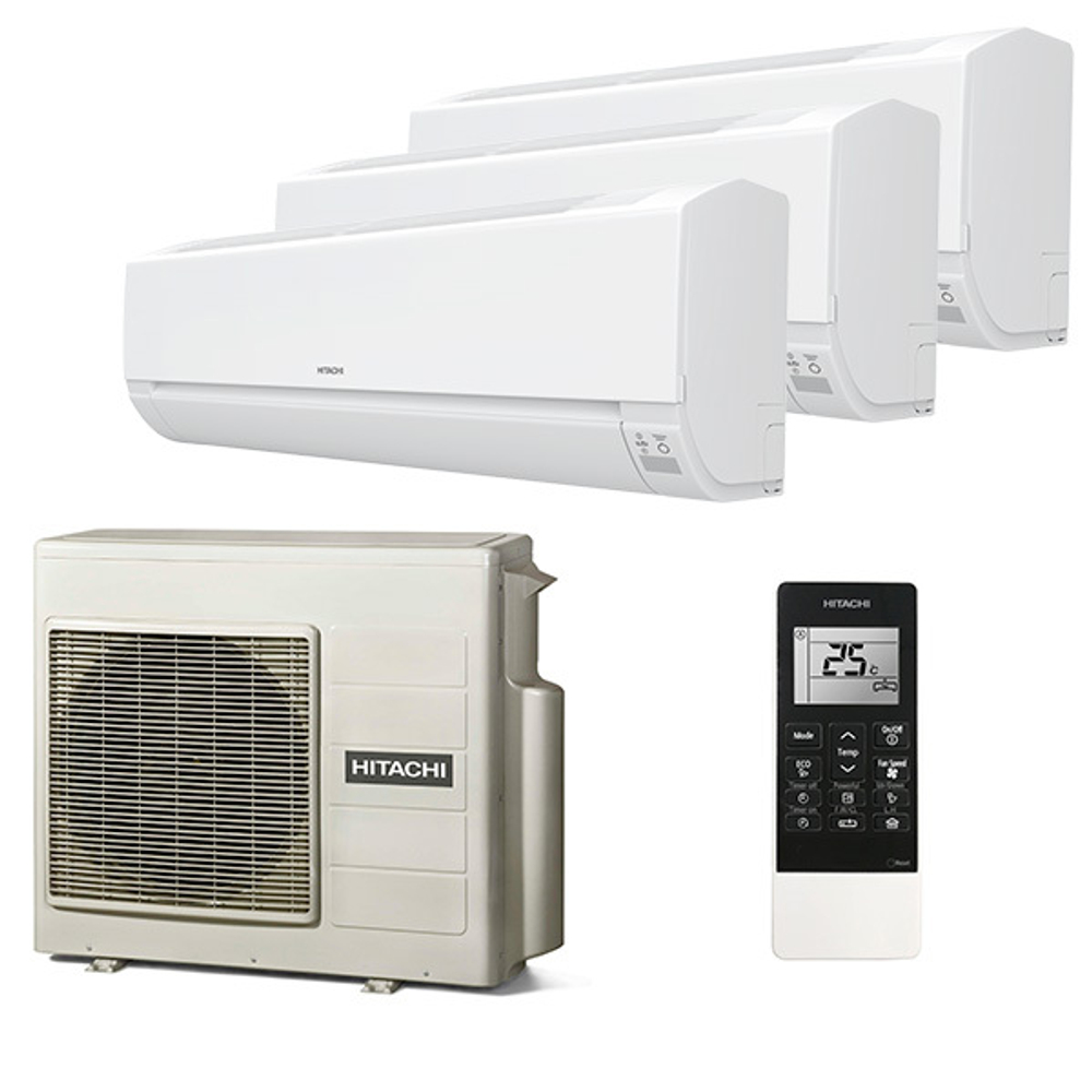 Мультисплит система на 3 комнаты Hitachi RAK-18REF x 2 + RAK-25REF / RAM-53NE3F
