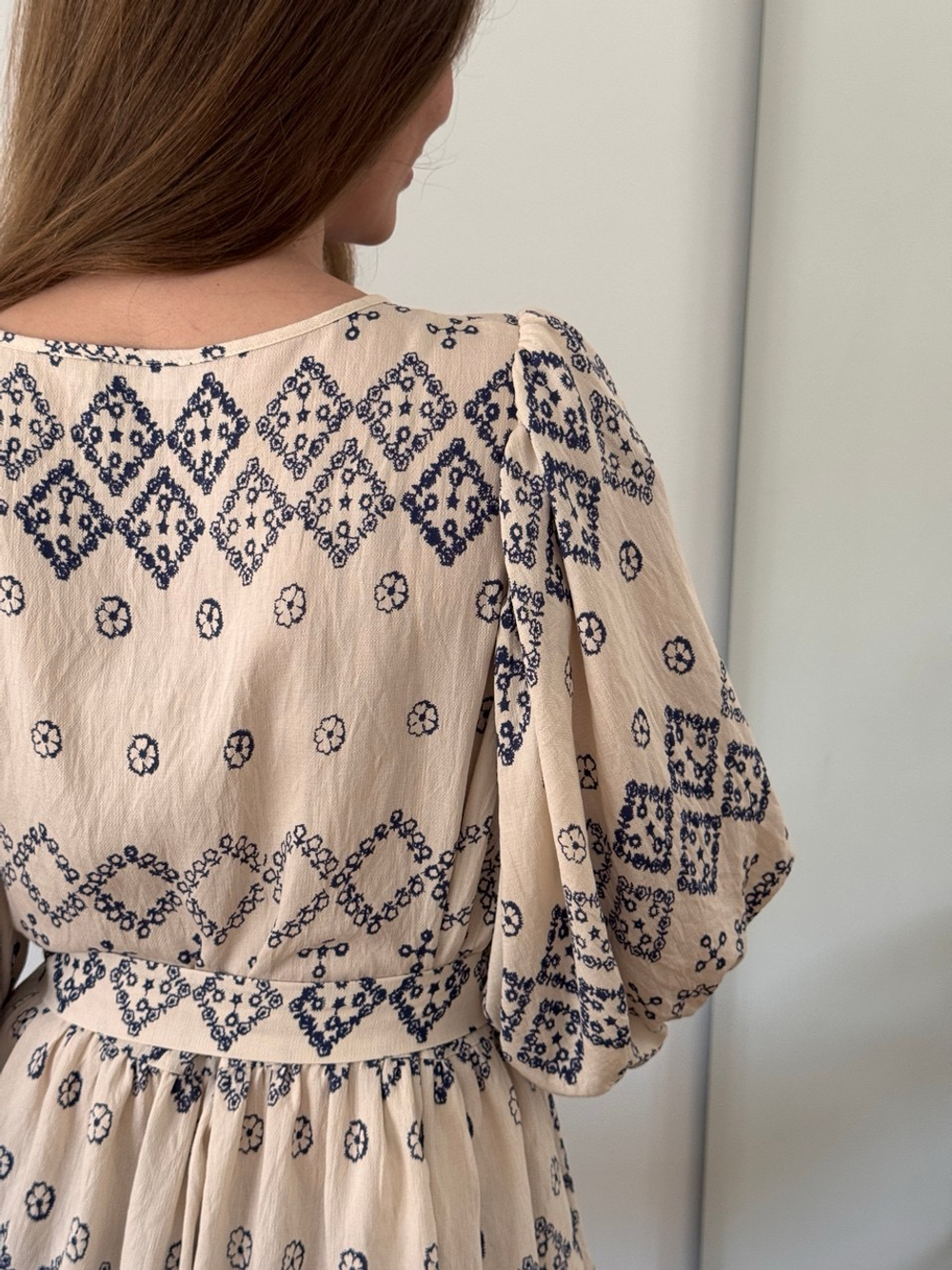 Платье Мари для беременных и кормящих, Кремовый с орнаментом