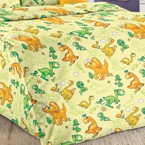 Полуторный комплект детского постельного белья Динозаврики поплин