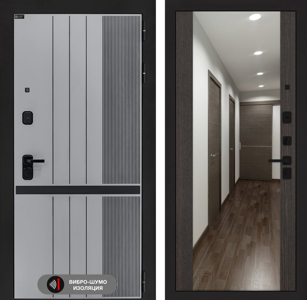 Входная дверь Лабиринт SKYLAB - Зеркало максимум Венге