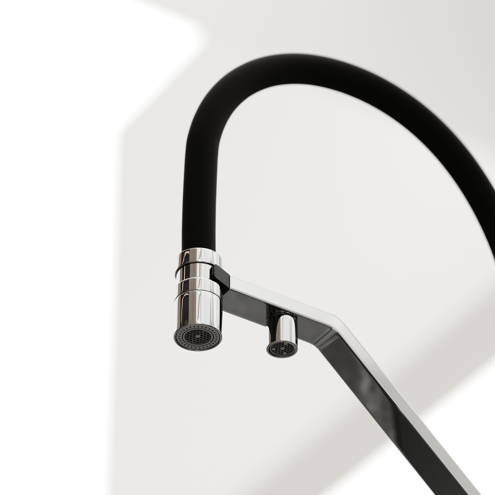 Смеситель для кухни Sancos Loro с гибким изливом, цвет хром/черный, арт. SC4007CH