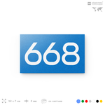 Номер на дверь 668, табличка на дверь для офиса, квартиры, кабинета, аудитории, склада, голубая 120х70 мм, Айдентика Технолоджи