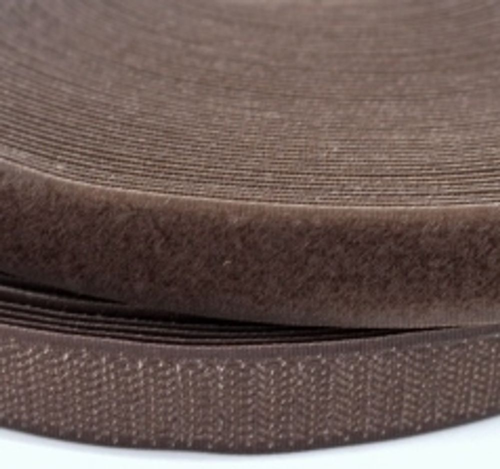 Велкро/липучка комплект, ш. 2,5 см, коричневый