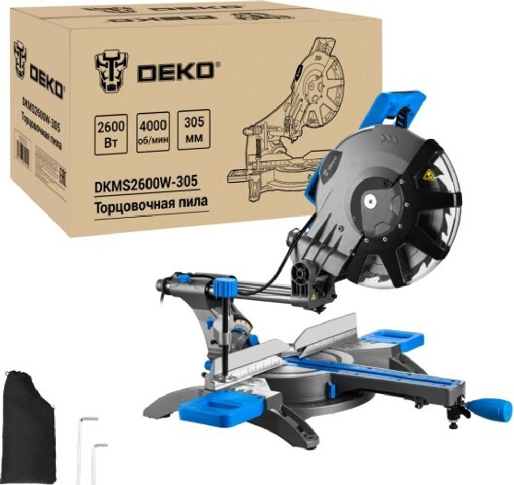 Пила торцовочная сетевая DEKO DKMS2600W-305 Laser 083-1094
