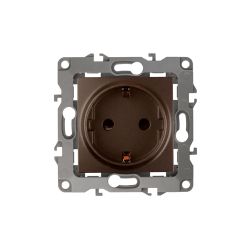 12-2102-13 ЭРА Розетка 2P+E Schuko со шторками, 16A-250В, IP20, Эра12, бронза
