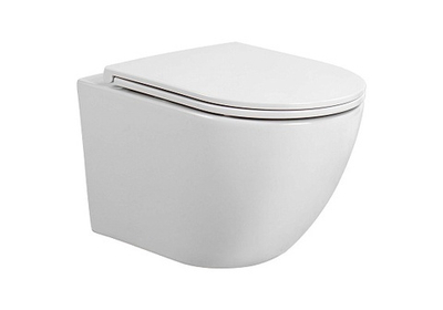 Унитаз безобод. Aquatek ЕВРОПА смыв TORNADO, тонкое сиденье с механизмом плавного закрывания