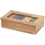 Коробка для чайных пакетиков (на 30 шт.);дерево;,H=90,L=335,B=200мм;св. дерево (Цвет: бежевый)