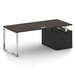 Shift Стол руководителя с опорной тумбой, левый SK.SRT-200 (L) Дуб Мали/Антрацит 2000*904*753