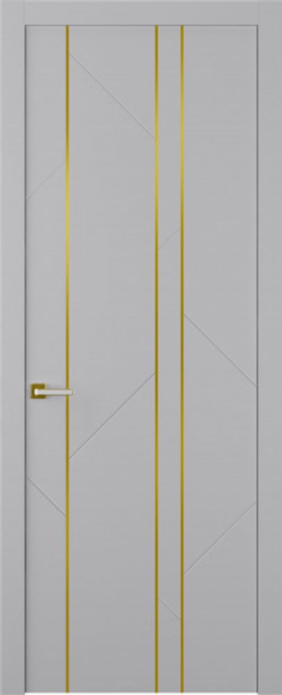 Дверь Флекс 1 Молдинг Золото / Цвет Эмаль светло - серый / Двери Belwooddoors
