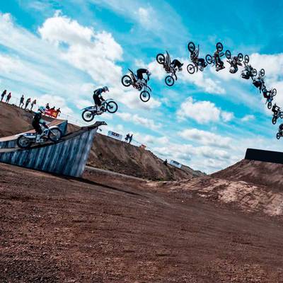 Надувная подушка «LandBag» для байк-прыжков и трюков, 8×8×2,5 м