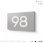 Табличка с номером 98 на дверь квартиры, для офиса, кабинета, аудитории, склада, серая 120х70 мм, Айдентика Технолоджи