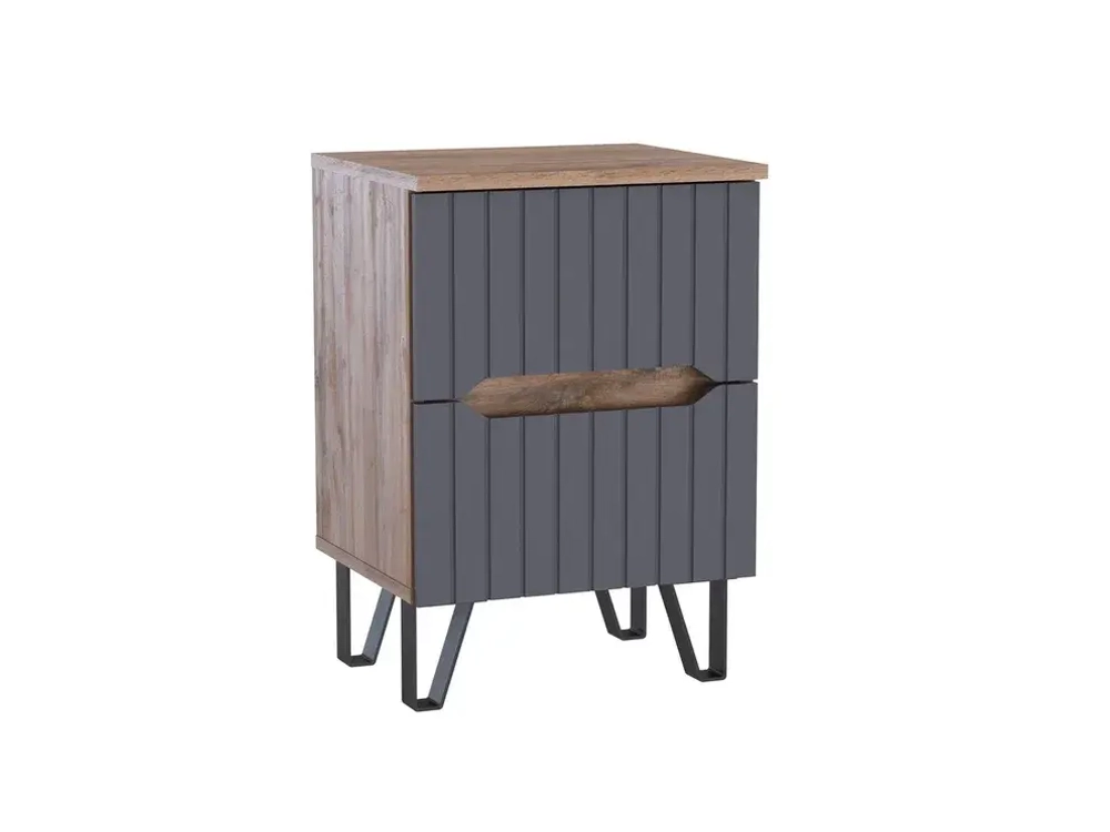 Ливерпуль Спальня Тумба прикроватная Дуб Вотан/Графит Софт