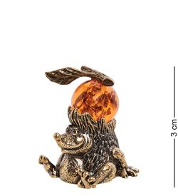 Народные промыслы AM-2719 Фигурка «Еж» (латунь, янтарь)
