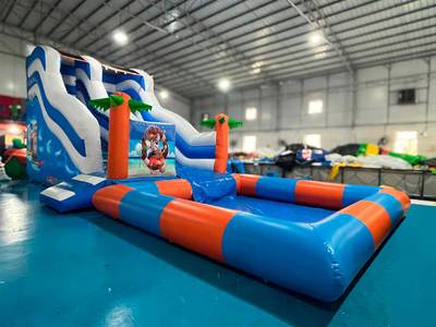 Надувная водная горка с бассейном «Пляжный оазис 3», 13*5*6 м