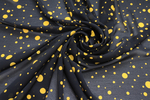Креп-жоржет черный в желтый горох