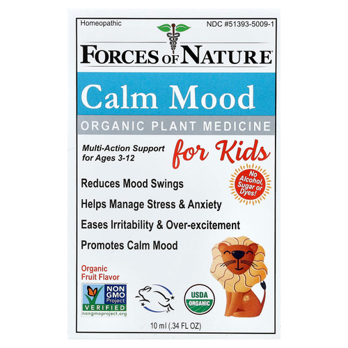 Forces of Nature, Kids, Calm Mood, для детей от 3 до 12 лет, фруктовый вкус, 10 мл (0,34 жидк. унции)