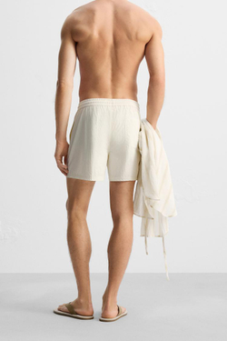 ZARA ПЛАВКИ ИЗ ВЫСОКОТЕХНОЛОГИЧНОЙ ТКАНИ, ЭКРЮ