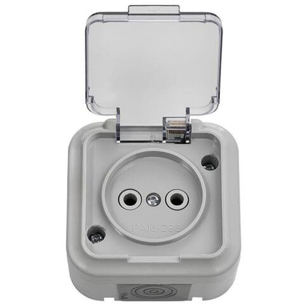 Розетка накладная Bylectrica Пралеска АКВА РА 16-296 IP54 без зазаемления цвет серый