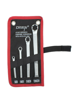 Ключи накидные Е-профиль, набор 4пр. DISEN DS-KTE605P