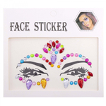 Наклейки-стразы Alingar, акриловые, "Декор для лица", оформление зоны лба и глаз, ассорти, пакет с европодвесом