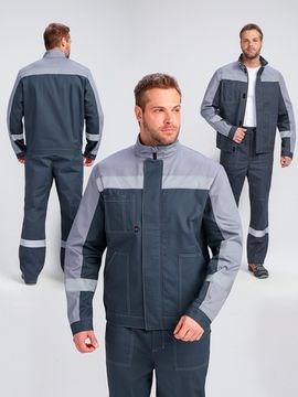 Костюм "Бриготек-1" брюки (т.серый/св.серый)