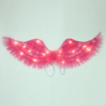 Крылья карнавальные «Яркий полёт» 63*21 см, Розовый с т.белой подсветкой