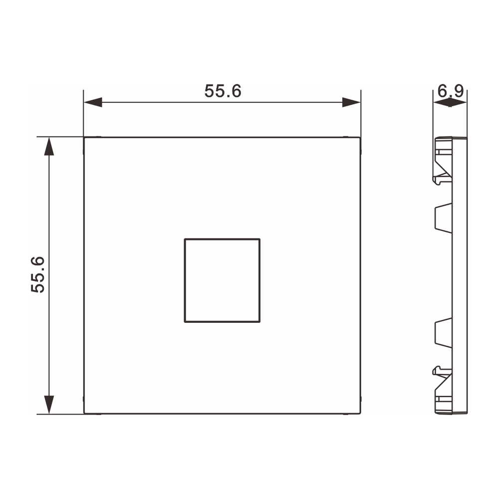 Накладка 1-я для розеток RJ45, TV, SAT, матовый карбон, серия A07