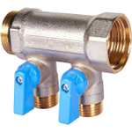 Коллектор отсекающий 1х1/2 2 выхода синий STOUT SMB-6211-011202