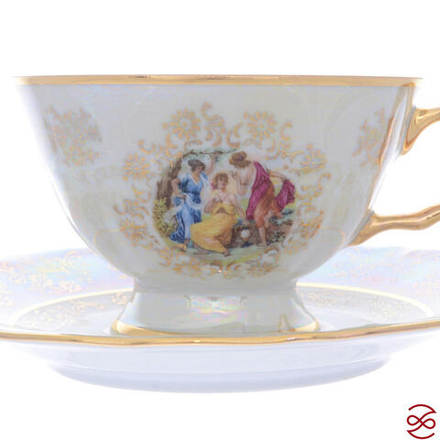 Набор чайных пар Repast Мадонна перламутр Мария-тереза классическая чашка (6 пар) 200 мл
