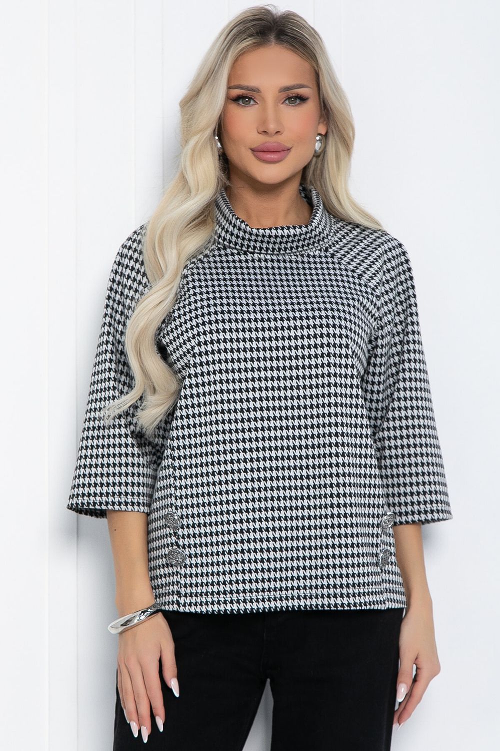 Джемпер Эдельвейс (черно-белая) Б12403-18 LT Collection