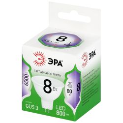 Лампа светодиодная ЭРА GREEN LINE LED MR16-8W-865-GU5.3 GL 8Вт софит холодный свет GU5.3 | Лампы cветодиодные Точечные (Софиты) (MR, PAR)