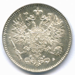 50 пенни 1916 год (S). Россия для Финляндии. XF-AU