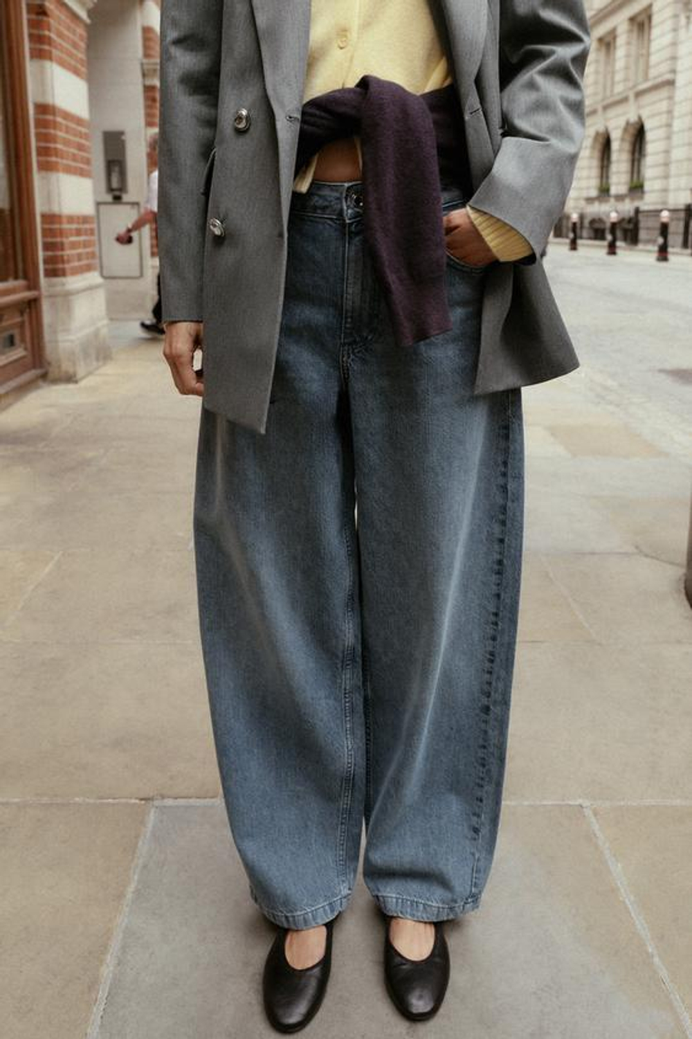 ZARA ДЖИНСЫ BAGGY СО СРЕДНЕЙ ПОСАДКОЙ, ИНДИГО