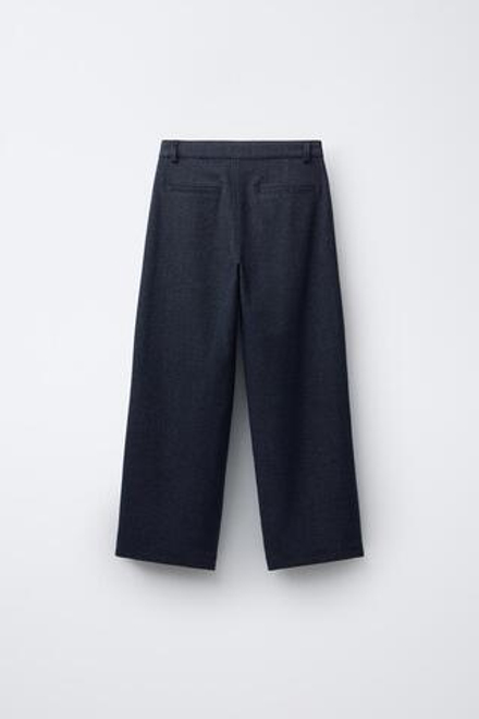 ZARA БРЮКИ-САФАРИ ИЗ МЕЛАНЖЕВОЙ ТКАНИ, СИНИЙ/ЧЕРНЫЙ