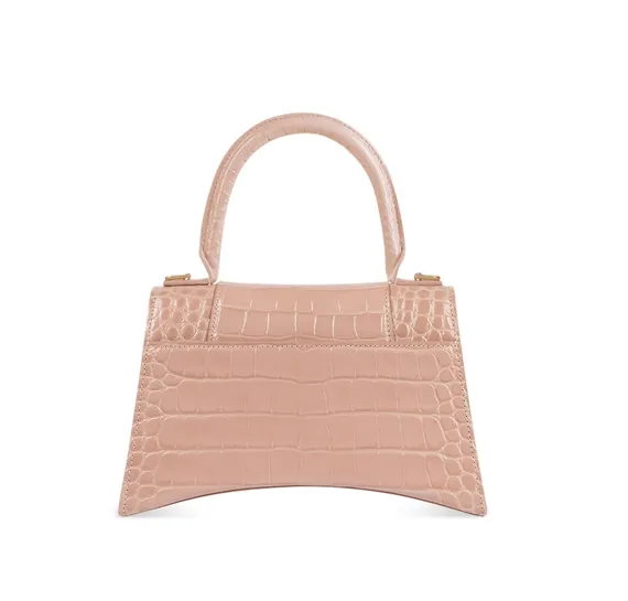 Сумка BALENCIAGA с крокодиловым тиснением, розовый