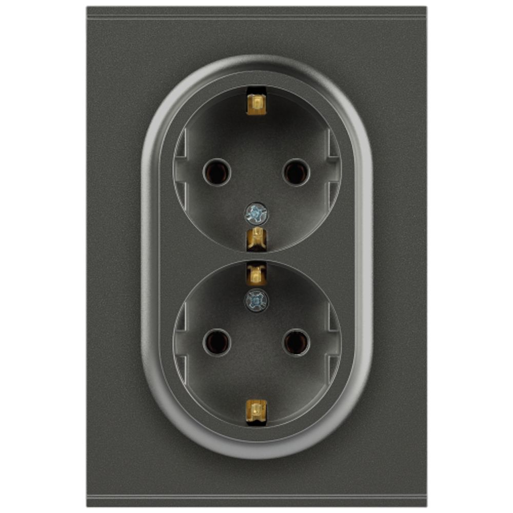 Розетка ЭРА Arktik 16-2104-06 двойная с заземлением 2X2P+E Schuko 16А-250В графит | Эра Arktik