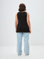 Майка базовая под пиджак удлиненная оверсайз черный