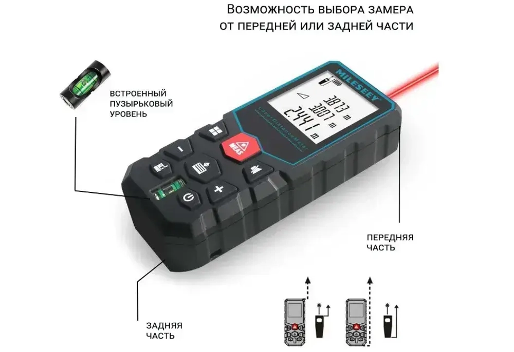 Лазерная рулетка/ дальномер строительный MILESEEY X5 60м