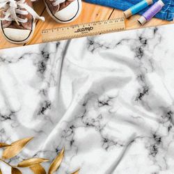 Ткань кулирная гладь белый мрамор