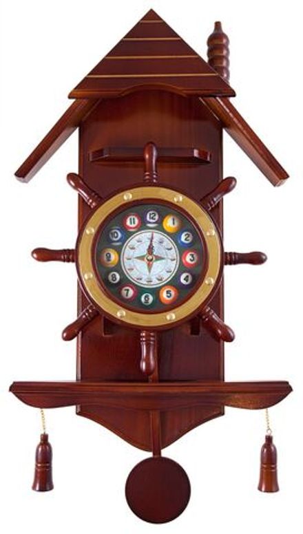 Часы настенные "Избушка" 33 см x 66 см, деревянные