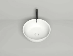 Раковина накладная Salini ALDA 02 1102110G 42.5 из искусственного камня S-Sense, белая глянцевая