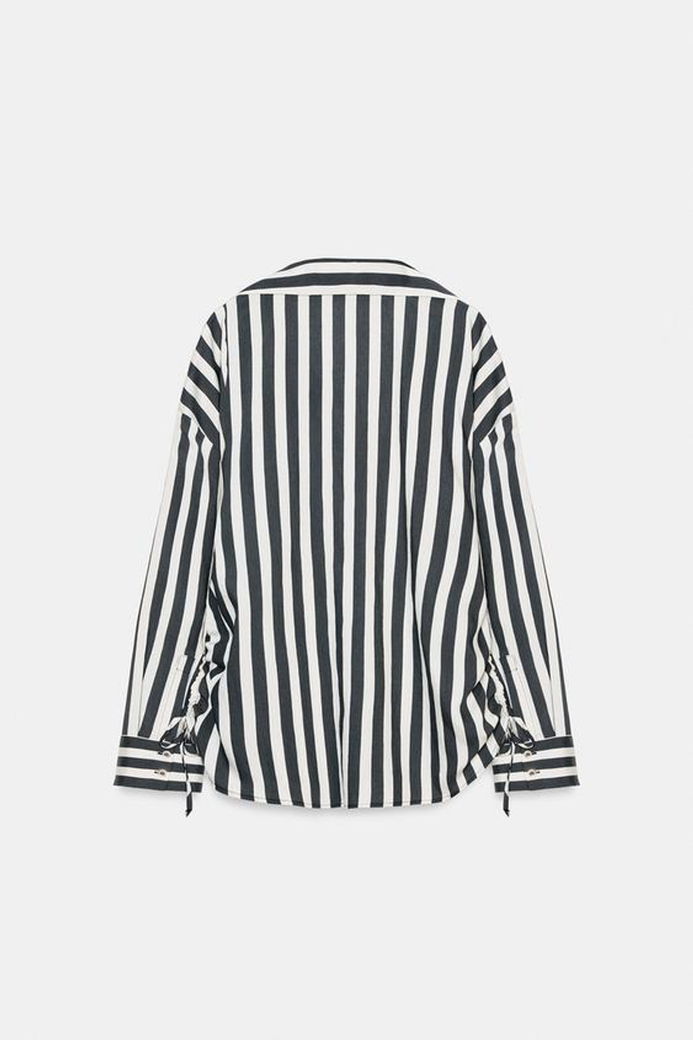 Рубашка в полоску с завязками по бокам - ZARA