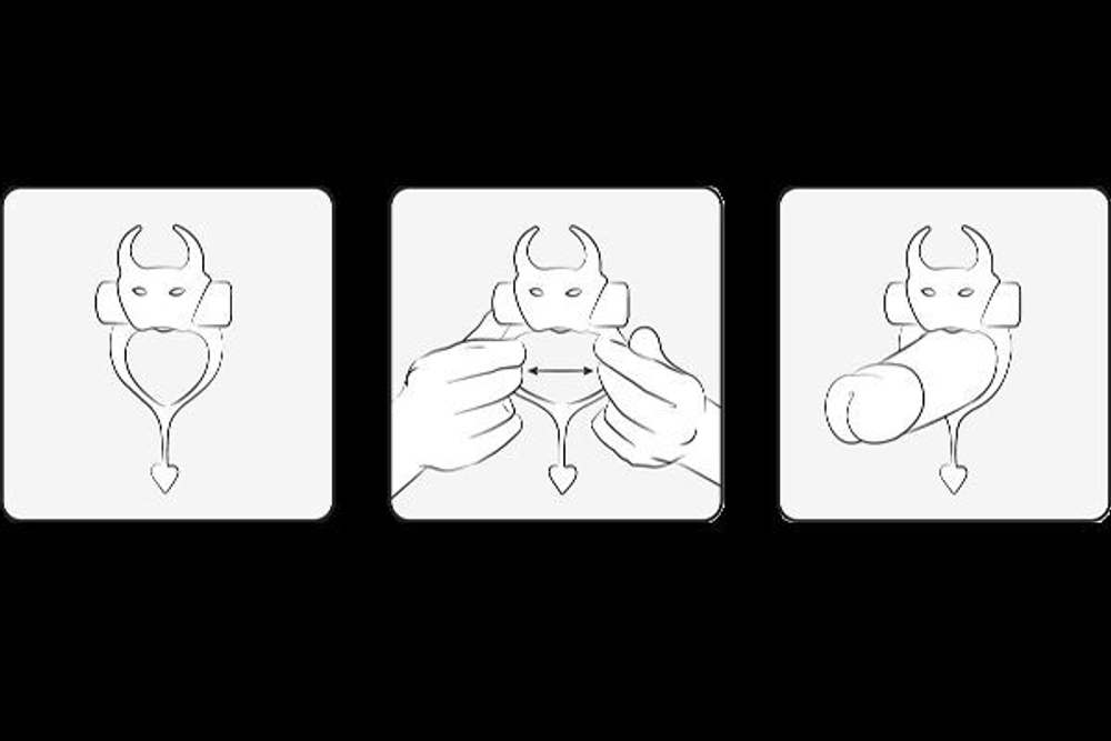 Красное эрекционное кольцо в форме дьяволенка DEVOL COCKRING